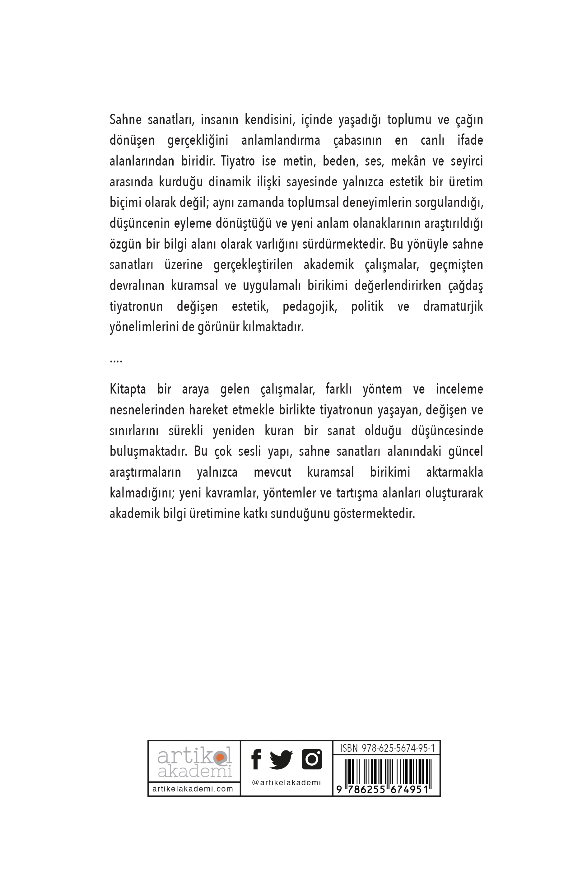 SAHNE SANATLARI ALANINDA ÇAĞDAŞ ARAŞTIRMALAR