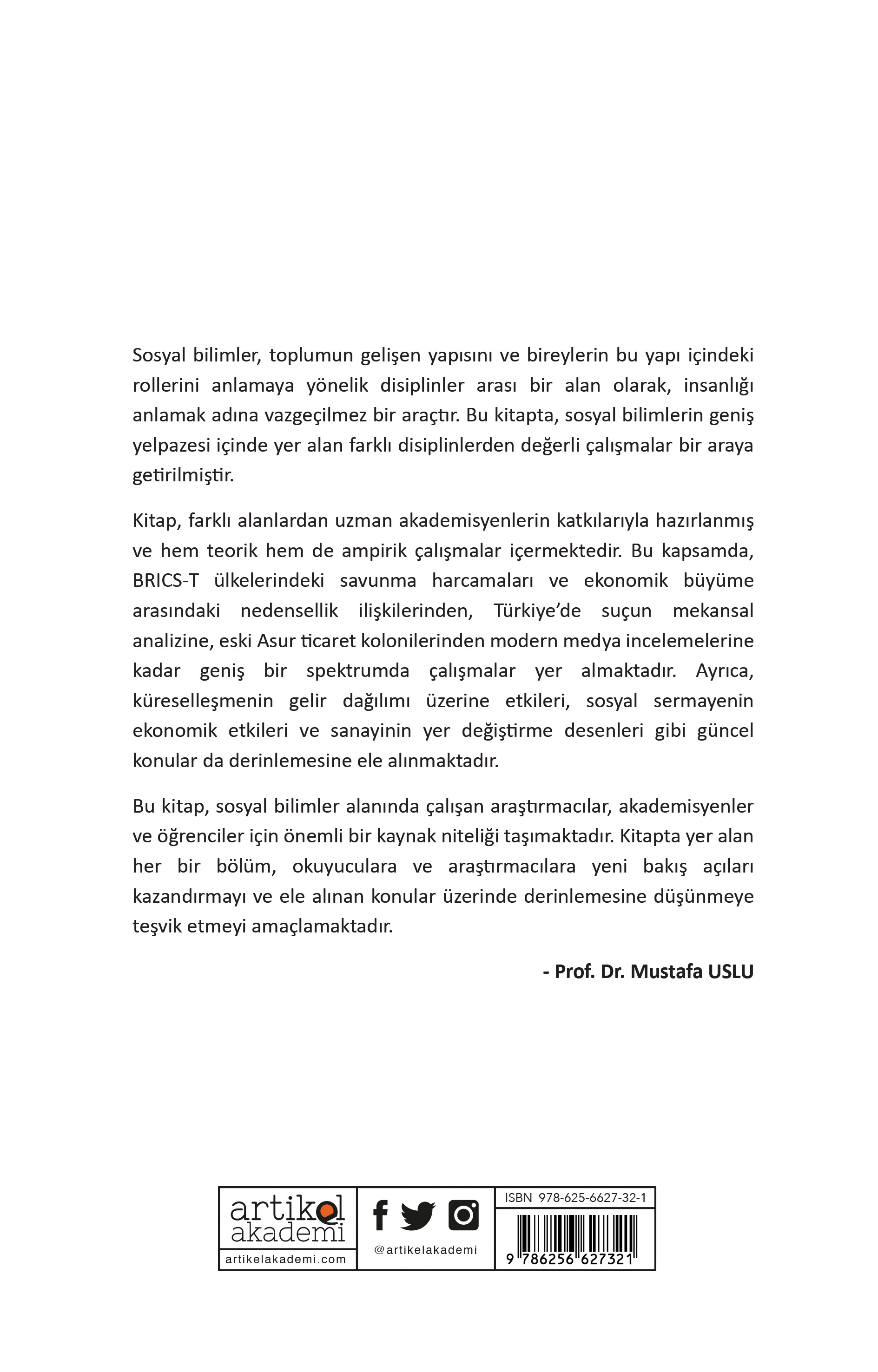 EĞİTİM BİLİMLERİ ALANINDA AKADEMİK ÇALIŞMALAR - I (2024 /1)