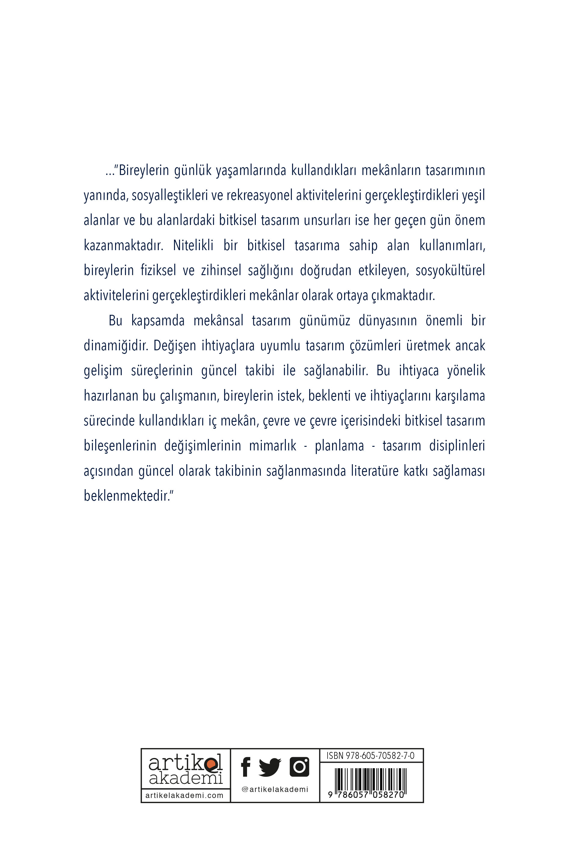 İÇ MEKAN, ÇEVRE VE BİTKİSEL TASARIMDA GÜNCEL ARAŞTIRMALAR I