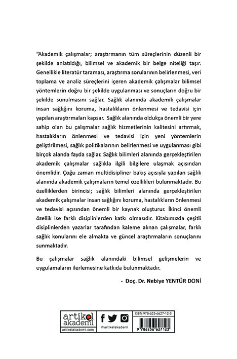 SAĞLIK BİLİMLERİ ALANINDA AKADEMİK ÇALIŞMALAR -VII (2023/7)