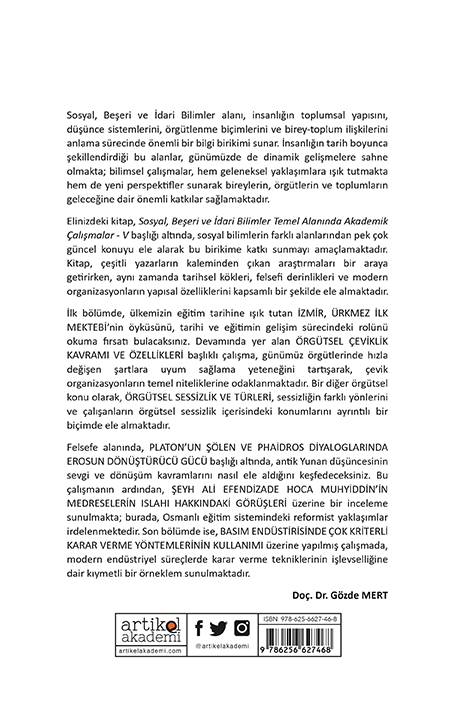 Sosyal, Beşerİ ve İdarİ BİLİmler Temel Alanında Akademİk Çalışmalar - V (2024 /5)