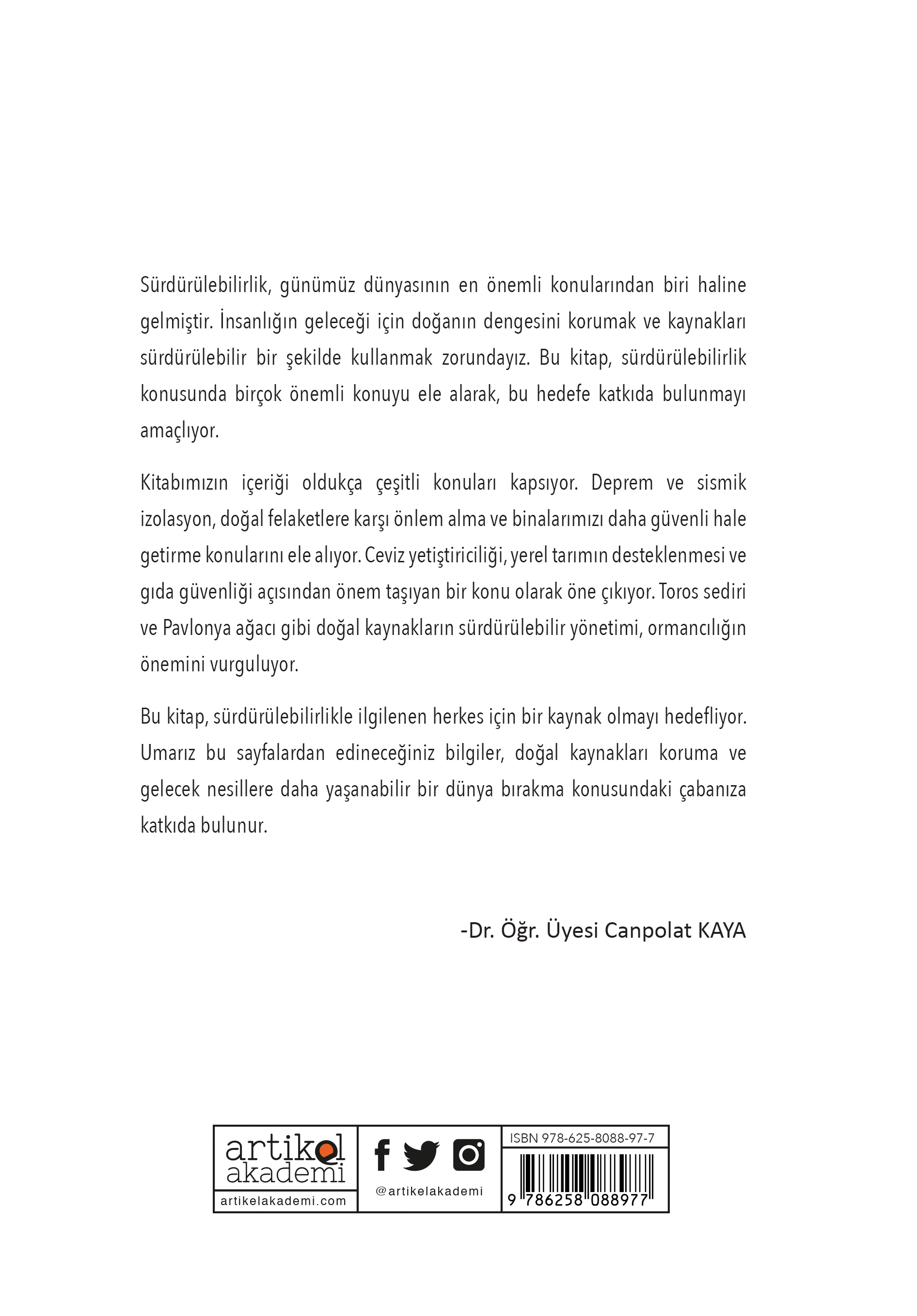 Sürdürülebilirlik için Akademik Araştırmalar - III (2023/3)