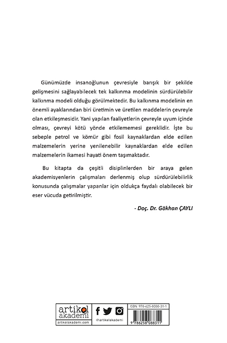 SÜRDÜRÜLEBİLİRLİK ALANINDA AKADEMİK ÇALIŞMALAR - V