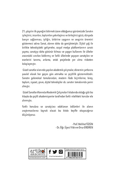 GÜZEL SANATLAR ALANINDA AKADEMİK ÇALIŞMALAR -II (2024/2)